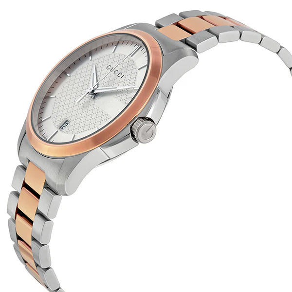 Two-Tone Stainless Steel Silver Dial Watch – Unisex Quartz Elegance